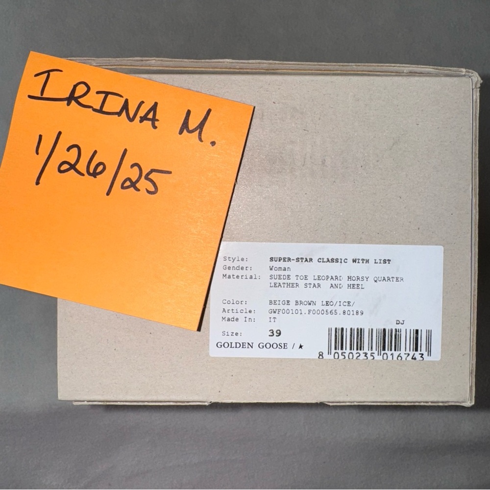GOLDEN GOOSE Suede Toe Leopard Superstar Size 39 (US Women’s 8.5) New in Box - Picture 15 of 16